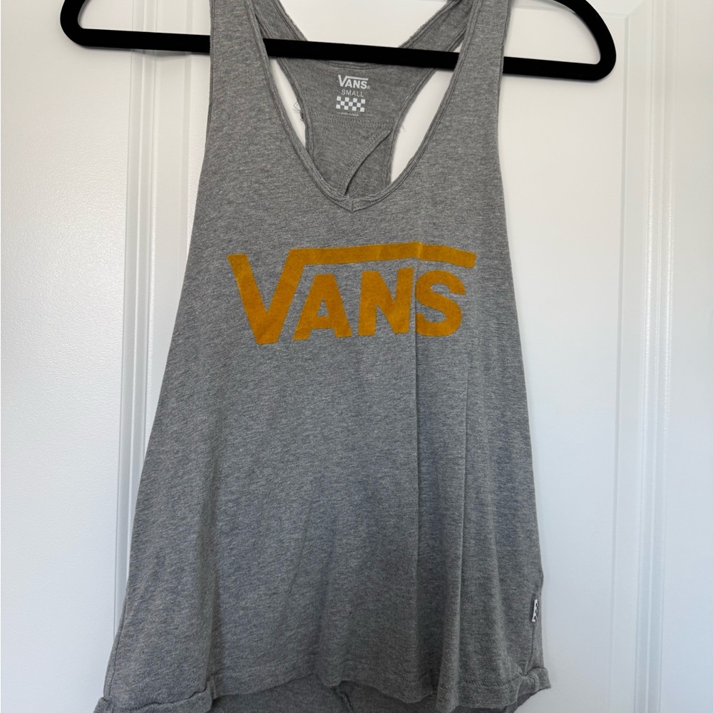 Vans Heather Gray Tank Top with White Logo